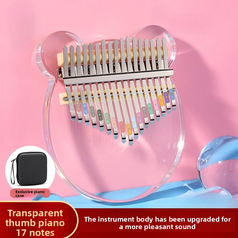 Musical Instrument For Beginners - 17-tone Kalimba Piano Beginner Acrylic Girl