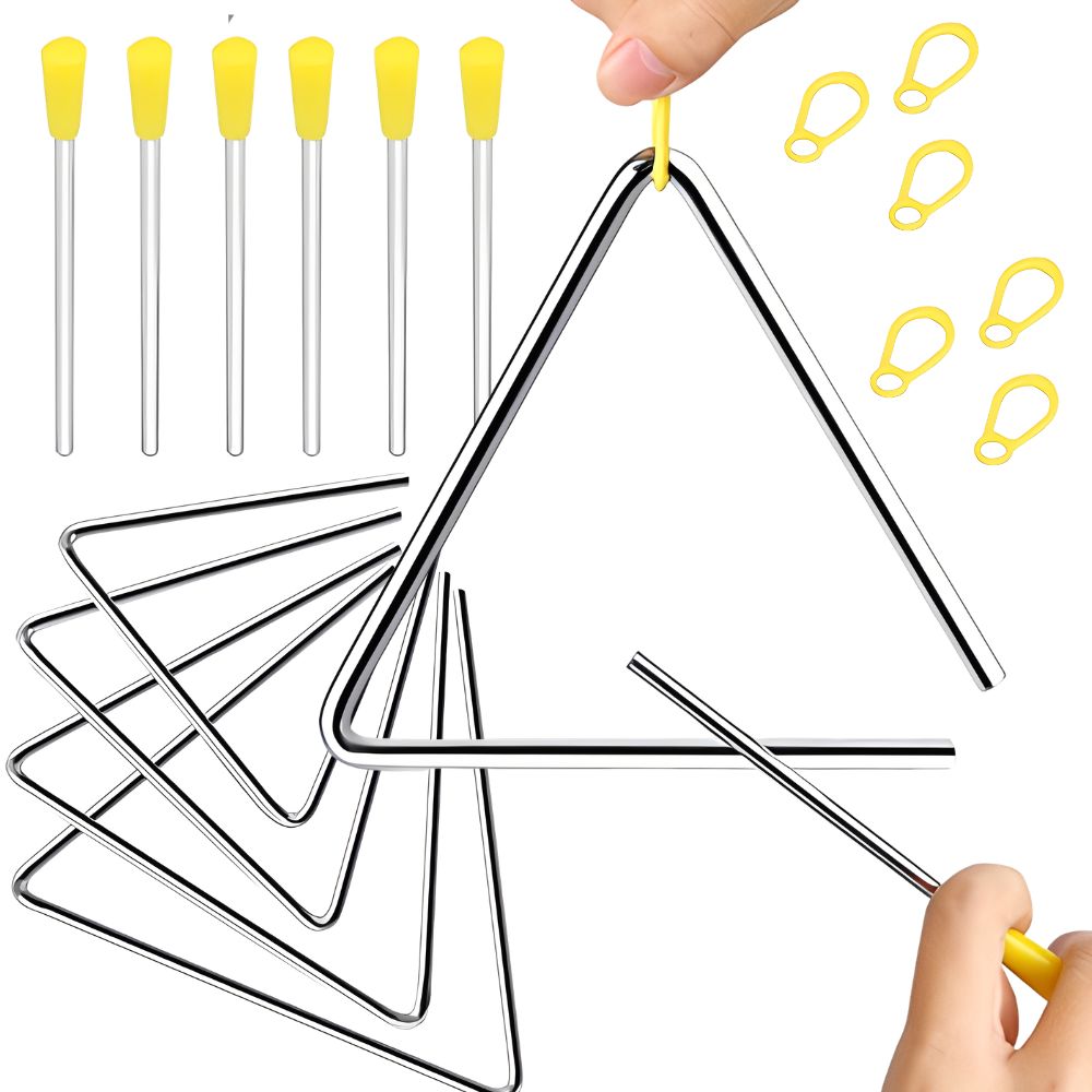 Triangle Beater Music - 5/6/7/8inch Orff Triangle Percussion Instrument, Metal