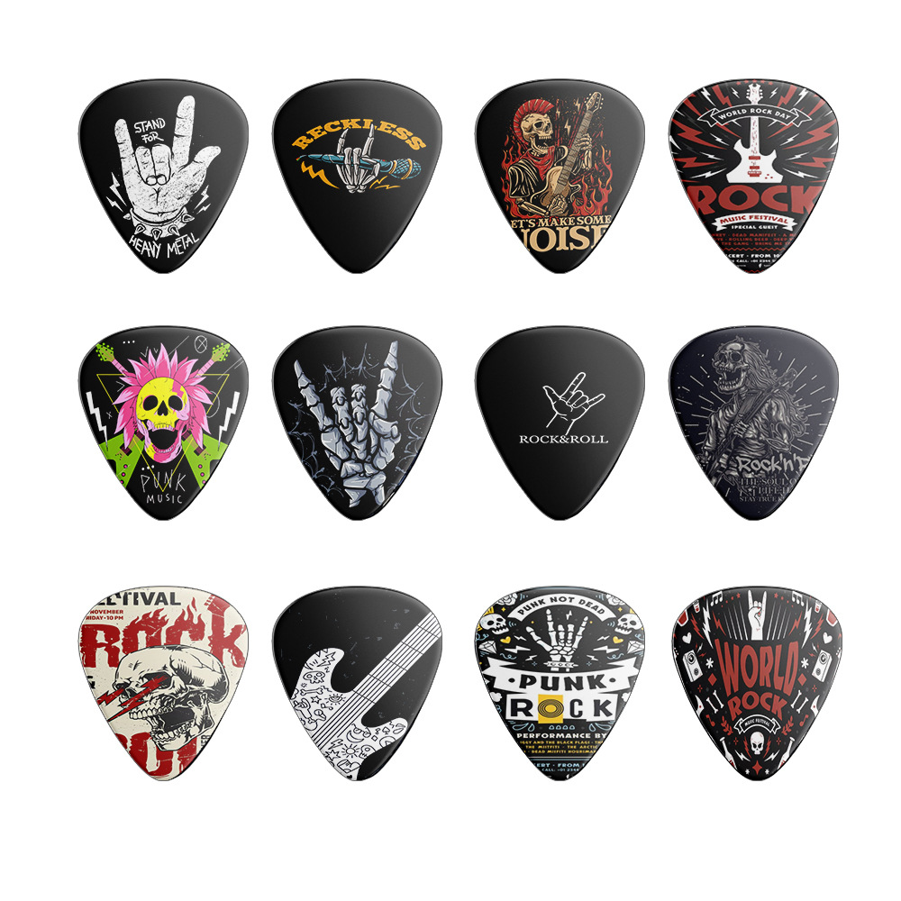 Musical Instrument Art - 12 Pieces Guitar Picks 0.46mm 0.71mm