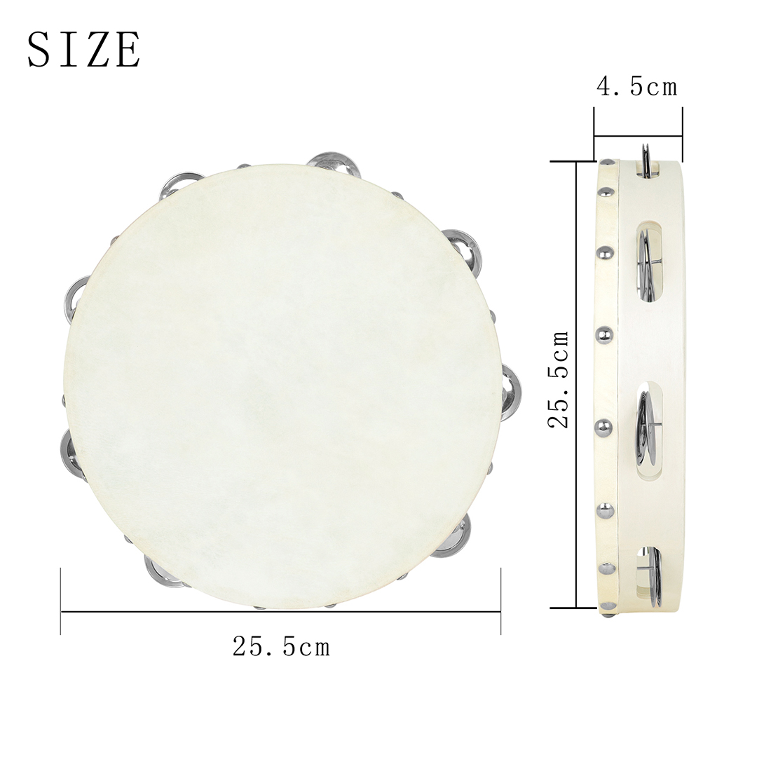 10 Inch Tambourine Hand Crank  - Musical Instrument Art 评论和价格