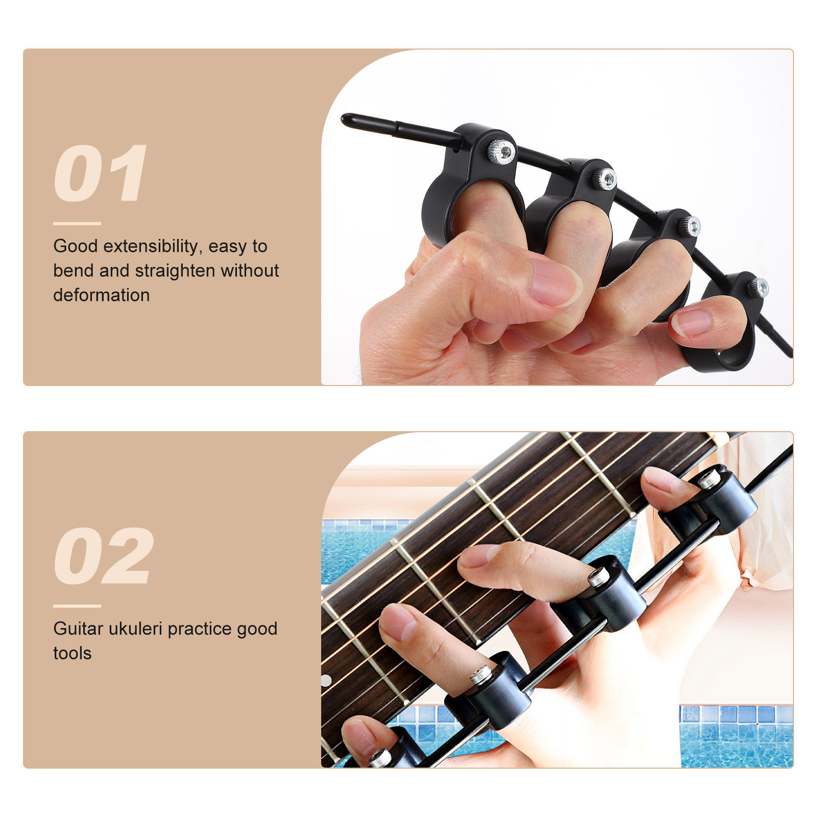 2Pcs Guitar Finger Expander Tr - Musical Instrument Ukulele 评论和价格