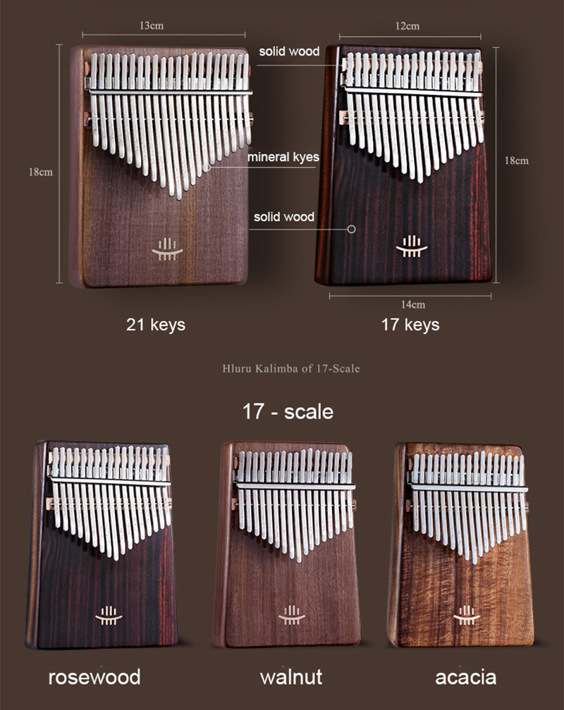 Hluru Kalimba 17 Keys with Hol - Musical Instrument For Beginners 评论和价格