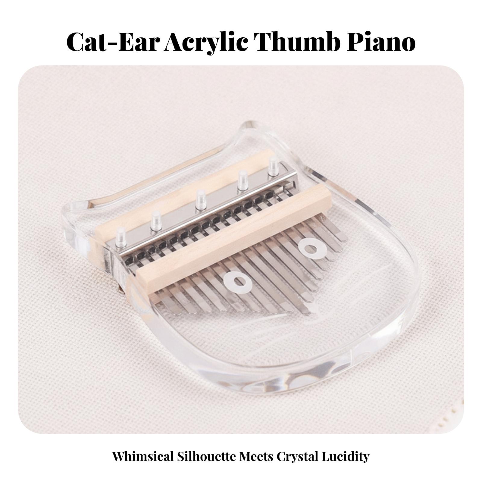 Clear Cat Shape Kalimba Finger - Musical Instrument For Beginners 评论和价格